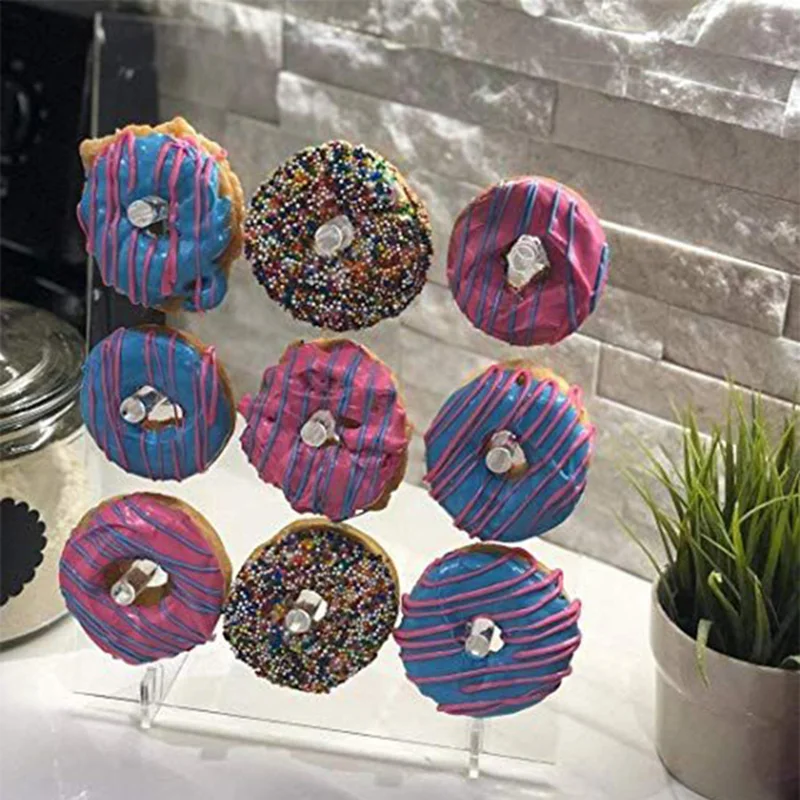 

Donut Wall Acrylic Donut Holds Donut Birthday Decoration Candy Sweet Display Rack Baby Shower Wedding Birthday Table Decorations