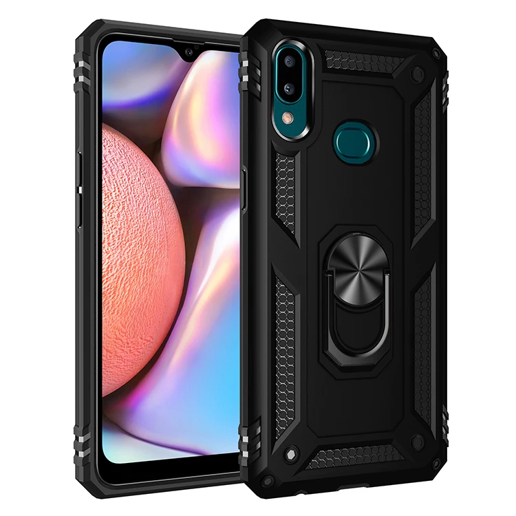 Black Чехол для samsung Galaxy A50S A30S, роскошный жесткий чехол из ТПУ с металлическим кольцом на палец для Galaxy A20S A40S A10S m30s Coques Fundas - Цвет: Black