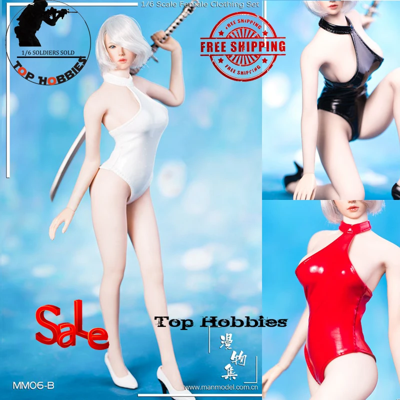 

Масштаб 1/6, MM06 YoRHa 2B, бикини с лямкой на шее, купальник, костюм, кожаная одежда с высоким каблуком, обувь F, 12 дюймов, с большим бюстом, фигурка те...