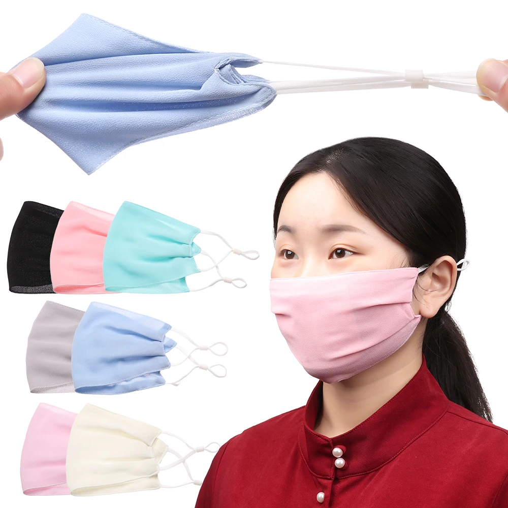 Шифоновая маска для мужчин и женщин однотонная дышащая Солнцезащитная тонких