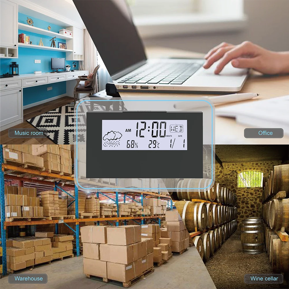 Цифровой комнатный термометр и гигрометр weatehr станция с повтором сигнала