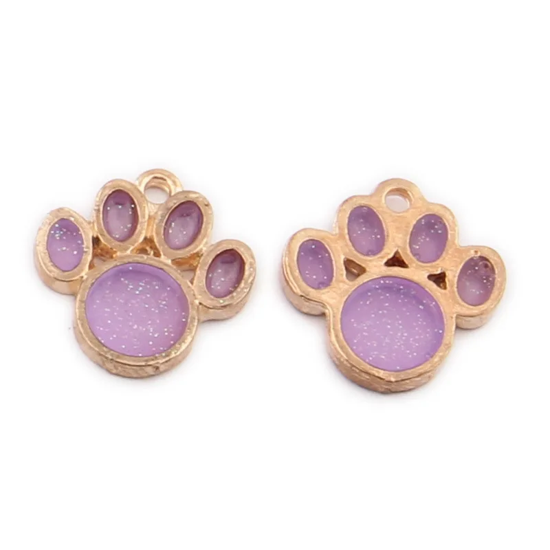 

10pcs/Lot 16x18mm Enamel Plated Color Zinc Alloy Dog's Paw Drop Oil Charms Pendant DIY Handmade Craft For Jewelry Making