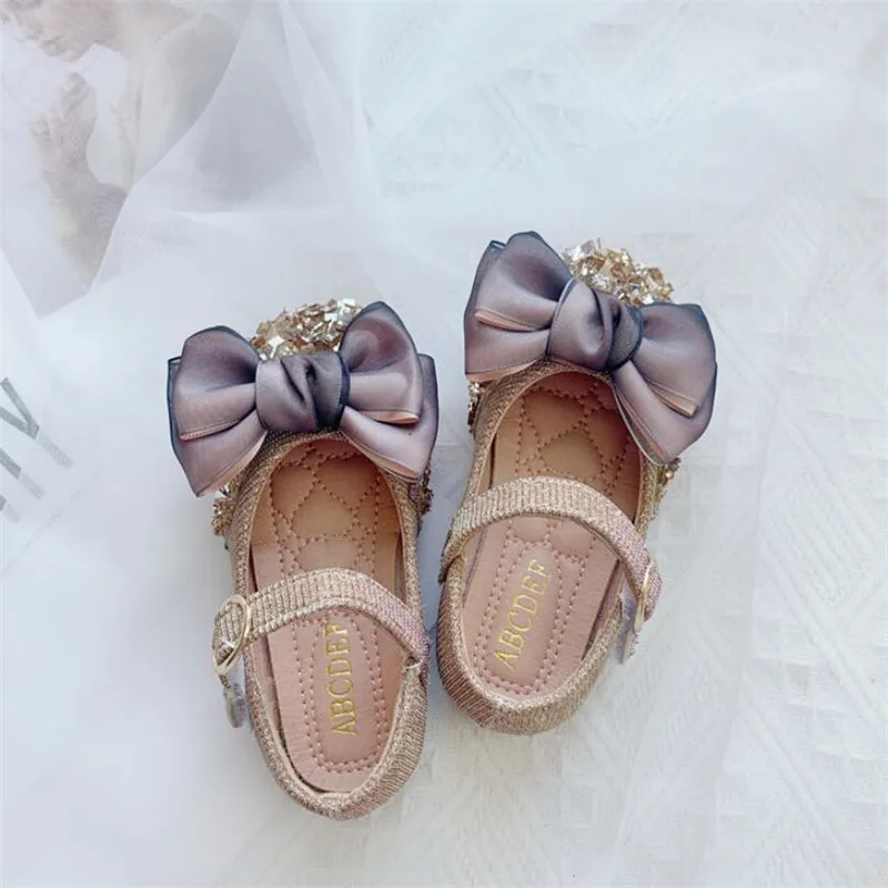 Новинка 2020 элегантные детские сандалии принцессы из искусственной кожи Детские