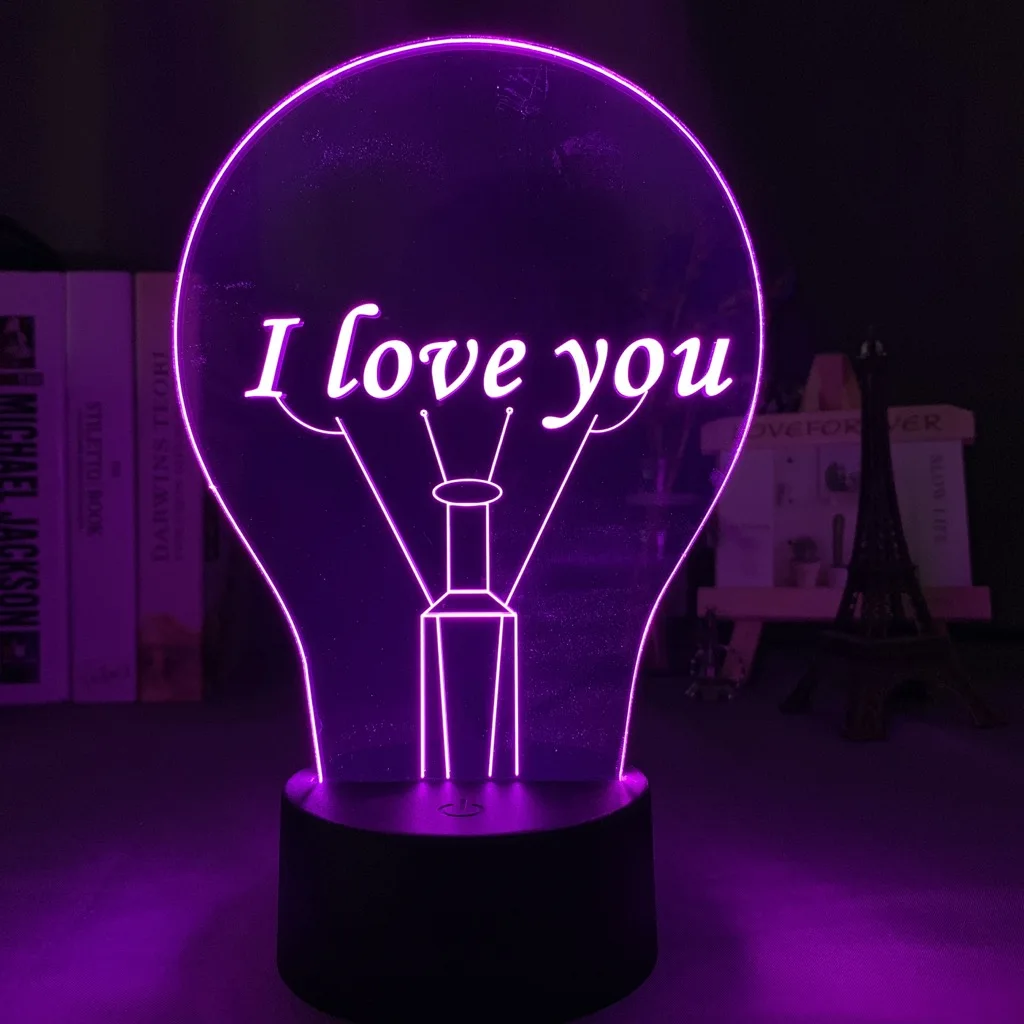 

Anime 3d Illusion Lamp I Love You for Kids Bedroom Decor Nightlight Led Color Changing Touch Sensor Acrylic Night Light Gift