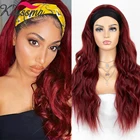 Искусственные красные парики Kryssma для чернокожих женщин, синтетический детский синий волнистый парик с головной повязкой, блонд, длинный парик Омбре, натуральный дешевый
