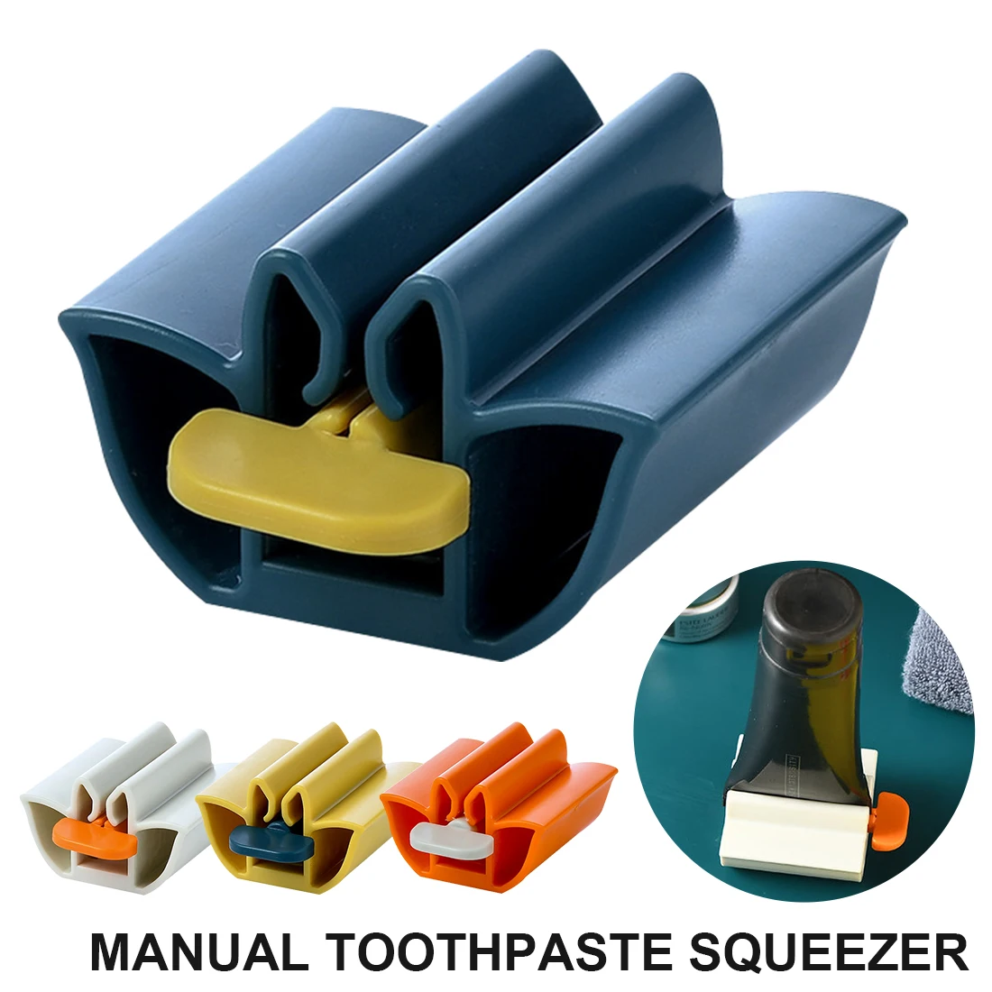 

Rolling Toothpaste Device Tube Dispenser Holder Multifunctional Plastic Facial Cleanser Squeezer Press for Bathroom Accessories