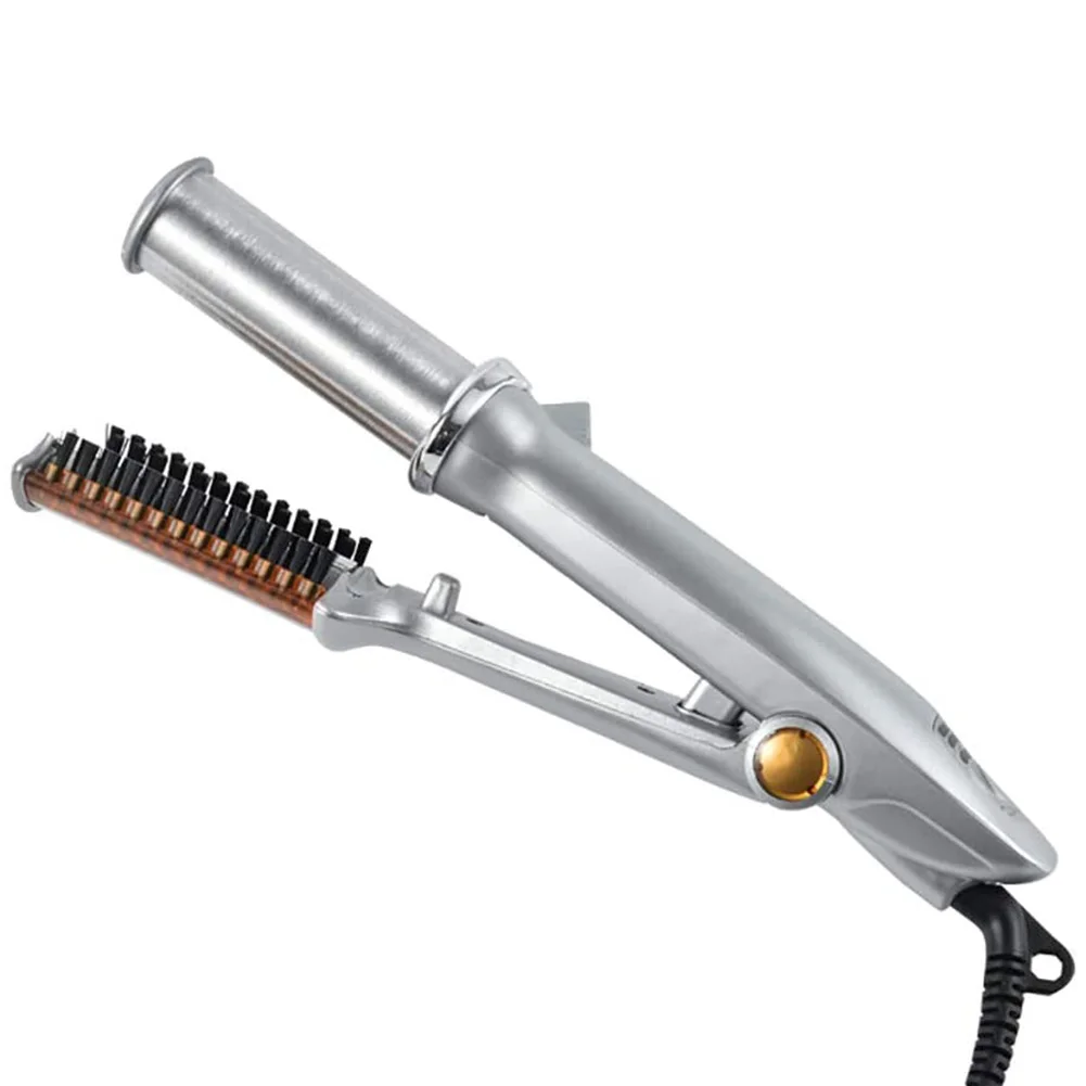 

Плойка и выпрямитель для волос 2 в 1, Электрический стайлер для завивки волос с регулируемой температурой, Расческа с вилкой Стандарта США