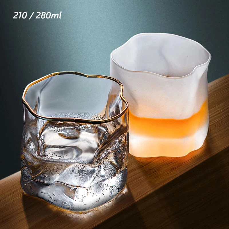 

Creative Whiskey Wine Cocktail Glass Twisted Vodka Beer Cup Special-shaped Transparent Champagne Shot Glasses Coffee Mug Barware