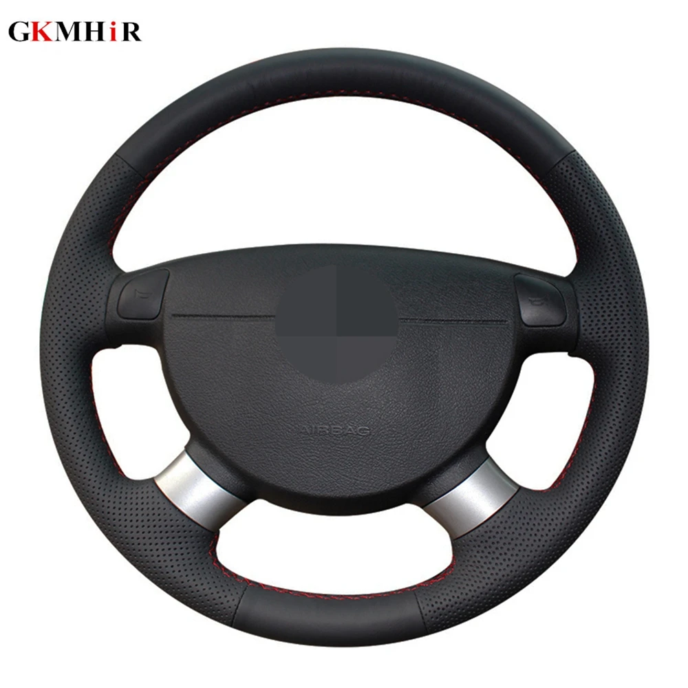 Рука сшитый черный искусственной кожи чехол рулевого колеса автомобиля для Chevrolet