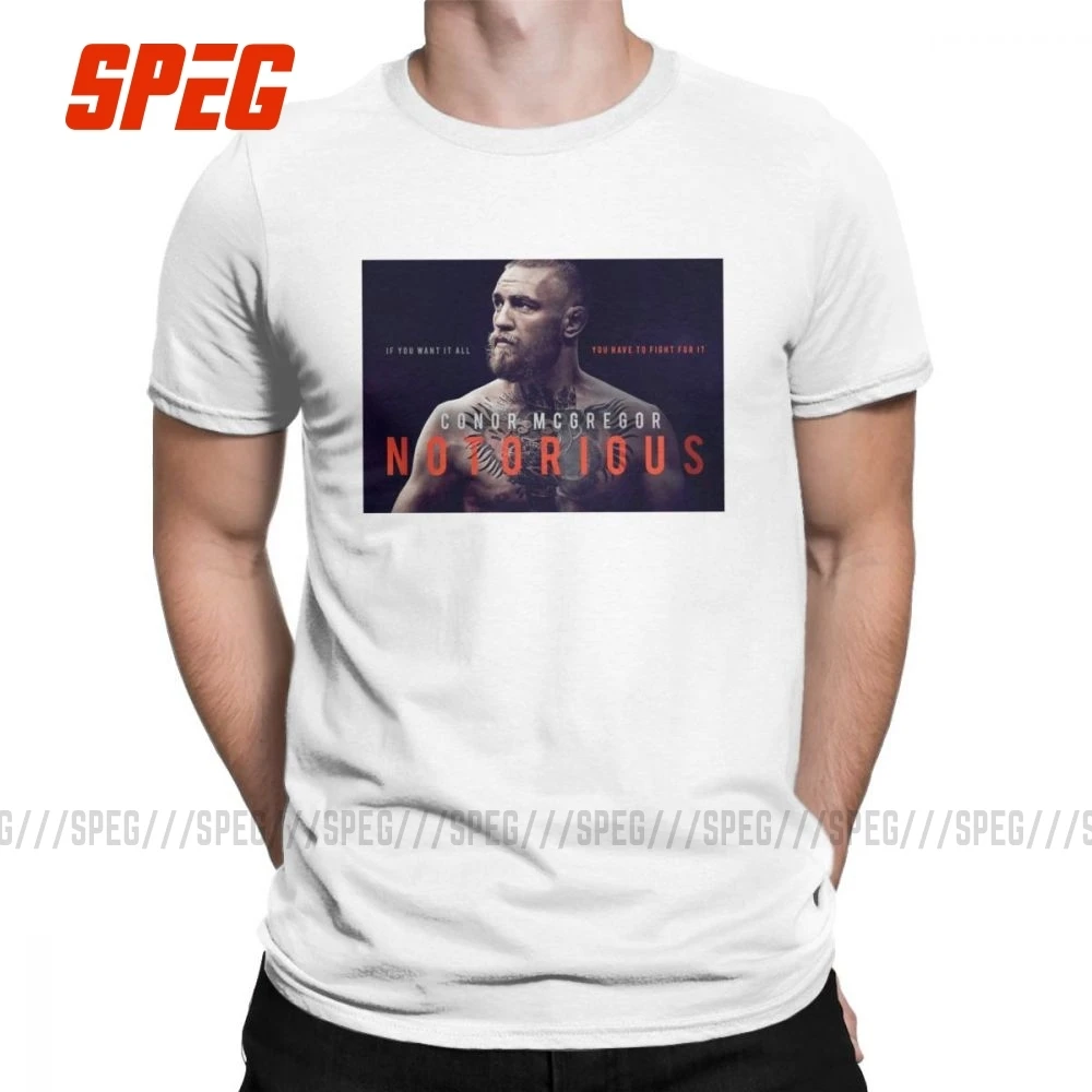 Conor McGregor The Notorious Футболка мужская боец короткий рукав Винтаж круглый вырез 100%