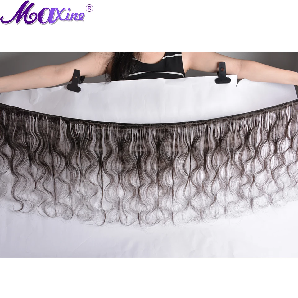 Объемные волнистые пучки с закрытием Maxine Remy человеческие волосы бразильские