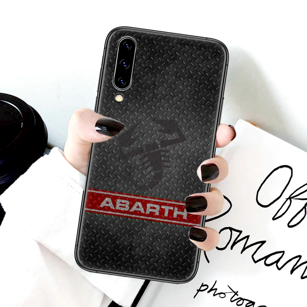 

Luxury CKarl Abarth Car Phone Case For Samsung Galaxy A 3 5 7 8 10 20 20E 21S 30 30S 40 50 51 70 71 black Cell Painting Bumper