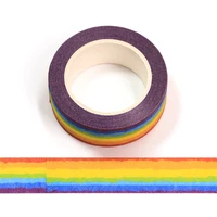 new 1pc 15mm10m rainbow decorative washi tape scrapbooking masking tape office supply adhesive kawaii stationery