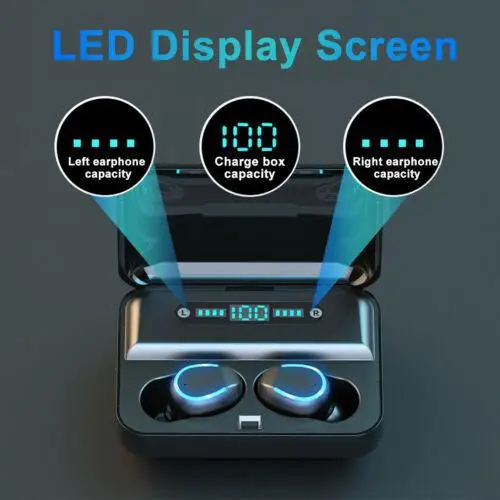 BEESCLOVER Bluetooth 5 0 беспроводные наушники F9 TWS эргономичные вкладыши с 3600 мАч зарядный