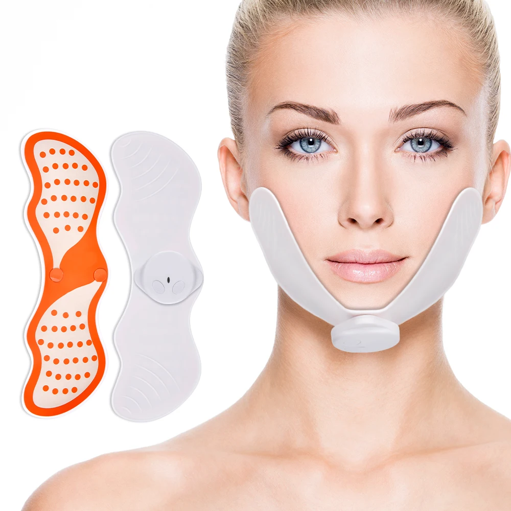 

EMS Facial Slimming Massager Women V Shape Facial Lifting Device Face Lifting Massage With Gel Pads Electrico Muscle Stimulator