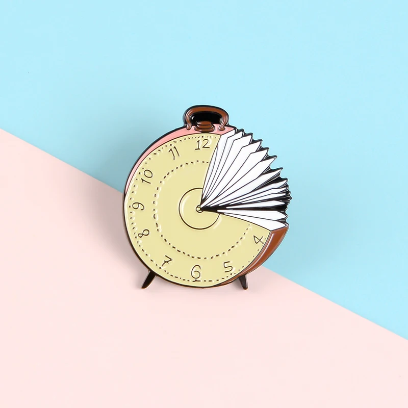 Пора читать книги эмалированные булавки милые животные Обучающие Броши будильник чашка лацкан значок рубашка мешочек для украшений женский подарок