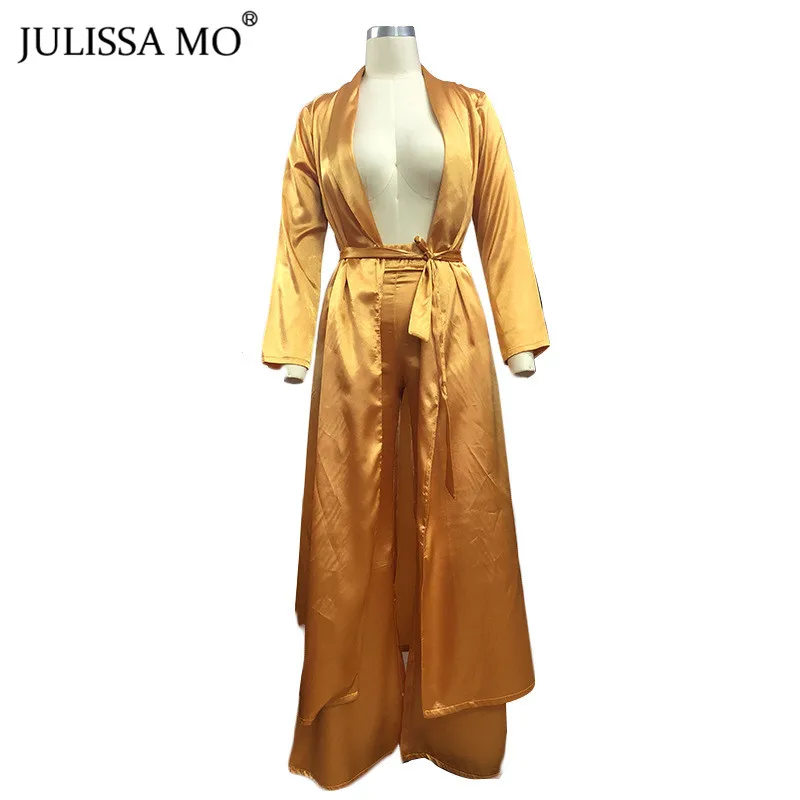 Женский атласный комплект JULISSA MO из двух предметов Повседневный Кардиган