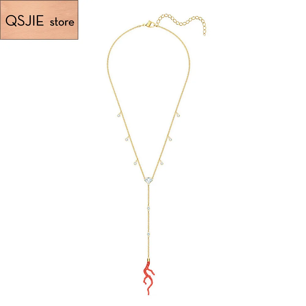 

High quality SWA 1: 1 2020 new personality charming Ocean series red coral necklace for women to give gifts to their girlfriends