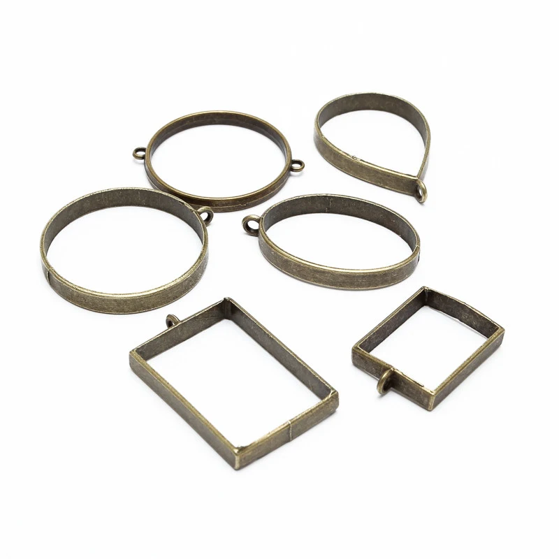 10pcs Metal Geometric Frame UV Epoxy Resin Mold for Jewelry Making Tools Oval Round Waterdrop Pendant Charms Accessories DIY | Украшения и