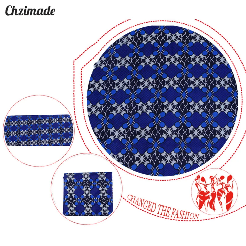 Chzimade 1 ярд африканская фототкань 2020 полиэстер ткань для платья из натурального