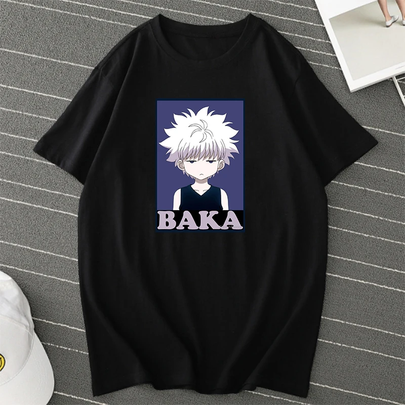 

Cotton Breathable T-shirt Hunter X Hunter Killua Zoldyck Baka Anime T Shirt Streetwear Harajuku Top Women Men Tee Tops