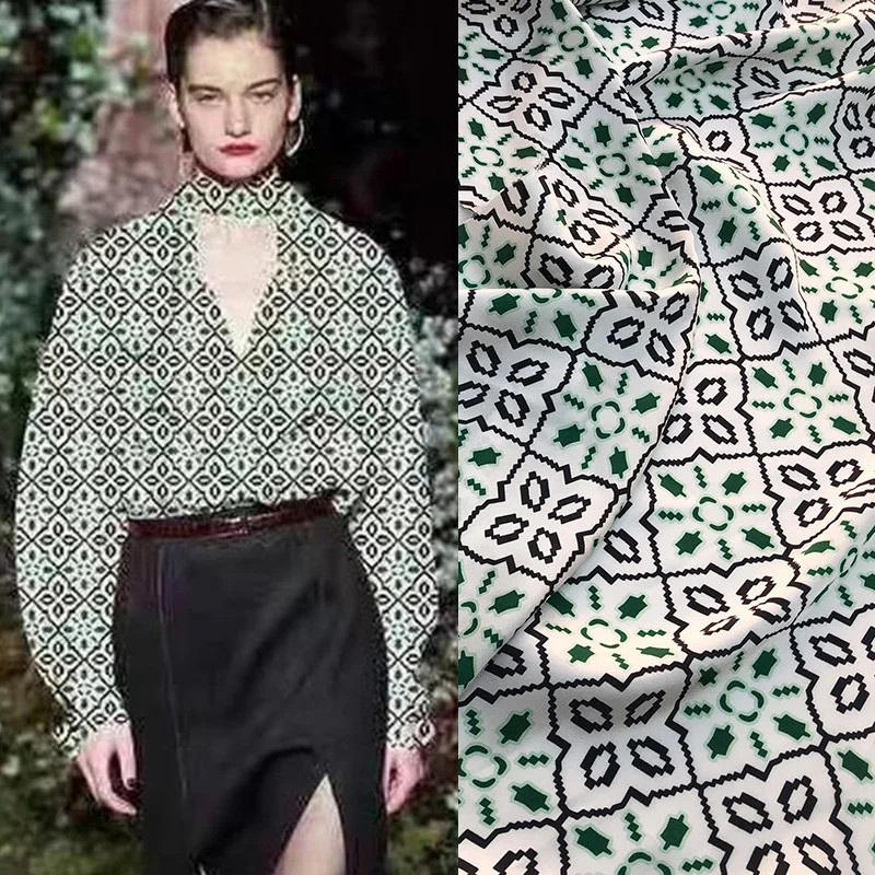 

100% Polyester Brand Printed Satin Fabric Soft Women's Shirt Clothing Fabrics Cloth Per Meter Sewing Alibaba Express