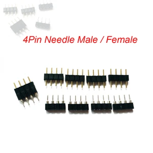 100/1000pcs Double 4Pin Needle 4pin RGB Connector Male Female type for 3528 5050 RGB LED Strip LED Accessories DIY Small Part