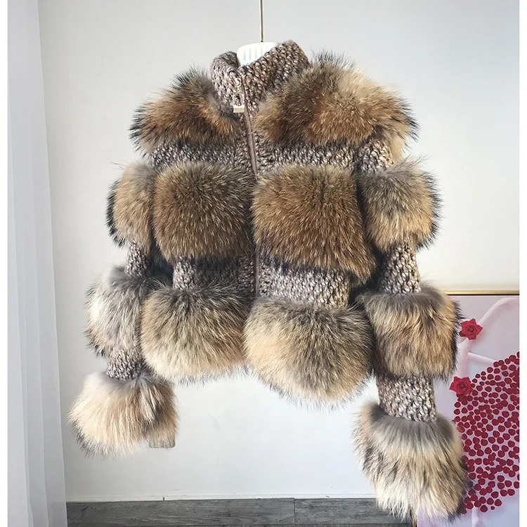 Разноцветная Роскошная модная короткая Зимняя Толстая теплая Женская куртка из