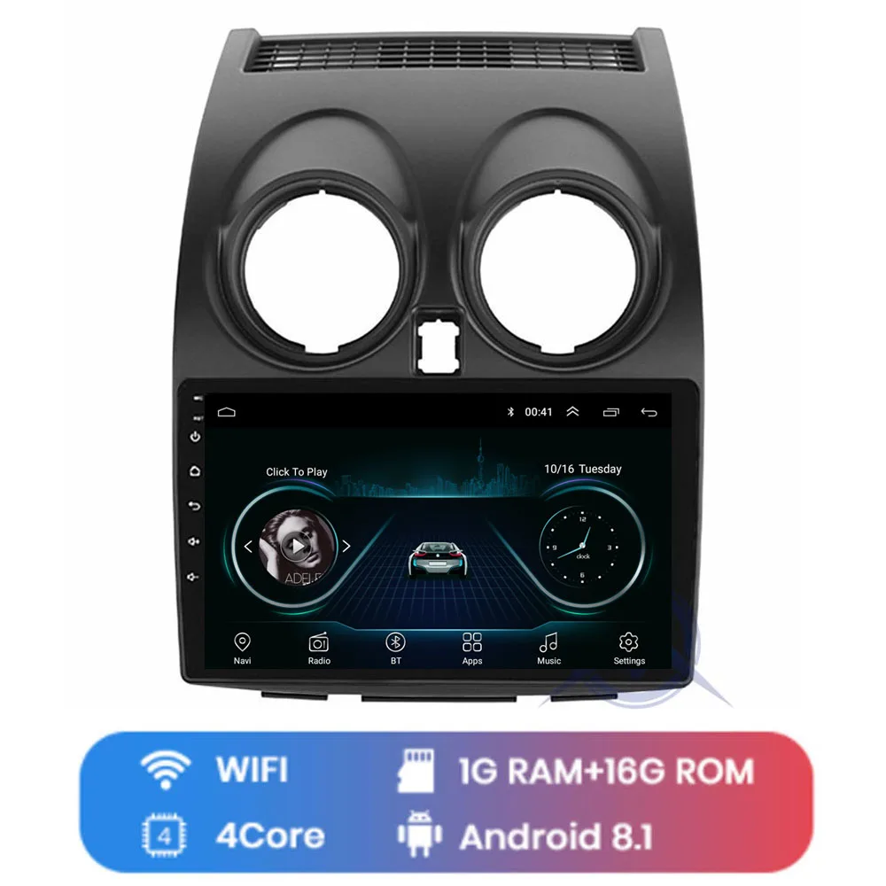 WIFI (1G 16G) 4G LTE Android 8,1 для NISSAN Qashqai 2008 2009 2010 2011 2012 Мультимедиа Стерео DVD плеер автомобиля навигация GPS радио - Цвет: WIFI (1G 16G)