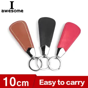 Черный рожок для обуви 10 см, металлический, прочный, из искусственной кожи