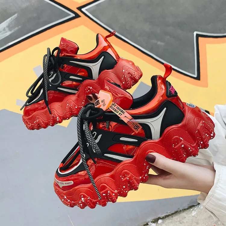 Женские кроссовки на толстой вулканизированной подошве из кожи|Женские и кеды| |