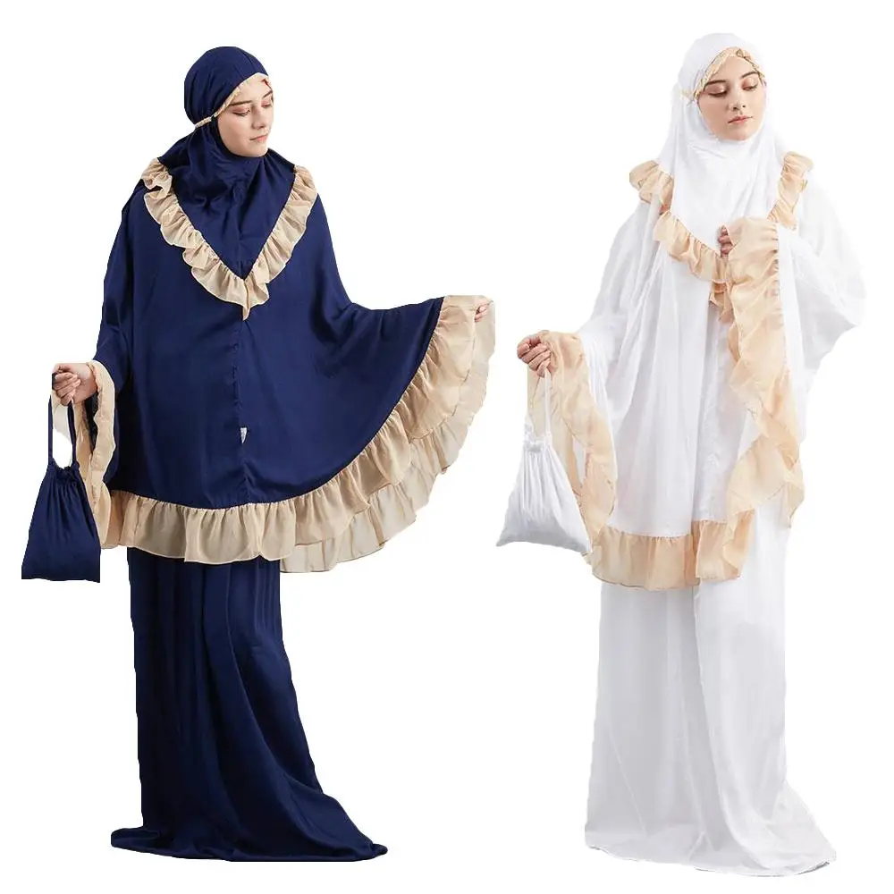 Новый женский комплект Абая головной платок длинное платье химар ислам одежда