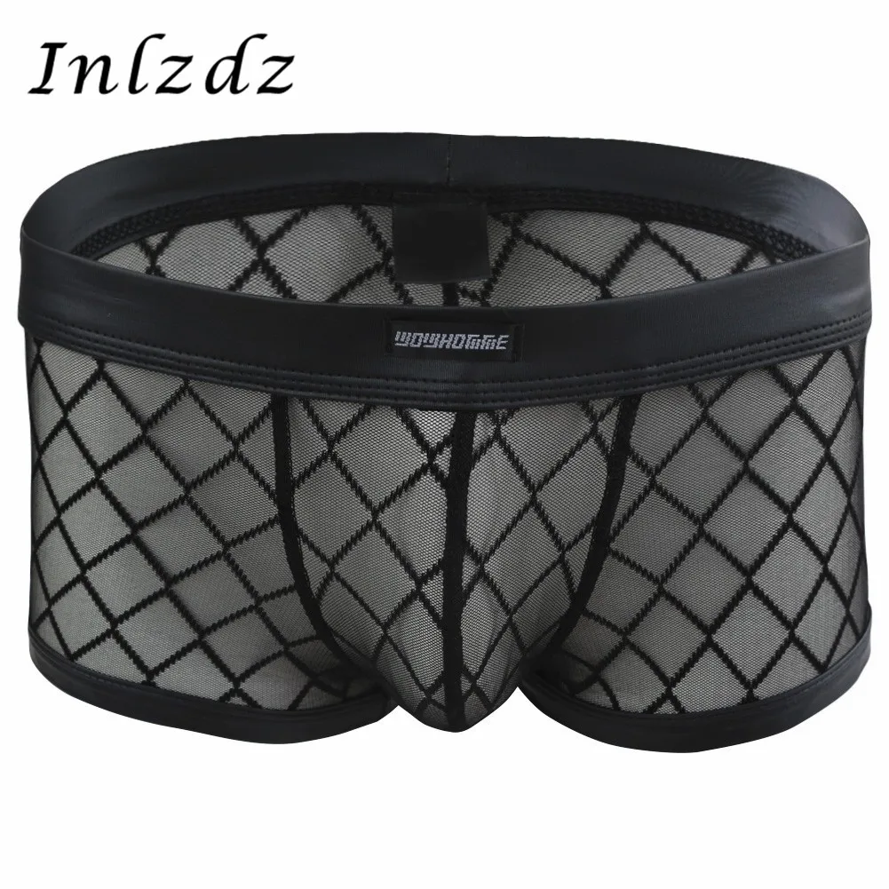 

Мужское нижнее белье, Сетчатое нижнее белье, полупрозрачные боксеры, короткие шорты, горячие сексуальные трусы, костюм для секса, мужское эк...