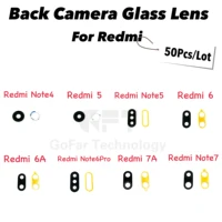 50pcs new rear back camera lens glass with adhesive sticker replacement parts for redmi 5 6 7 8 6a 7a 8a 9a 9c note 8 8t 8 pro