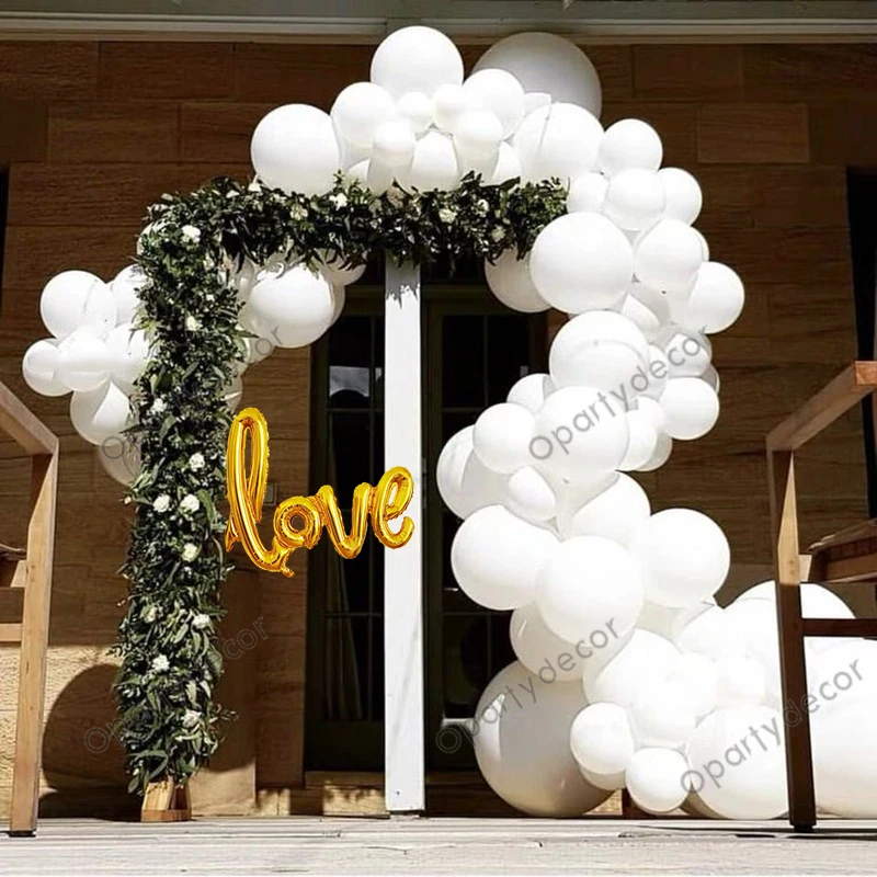 

133 шт. Свадебные украшения белого цвета воздушные шары-гирлянды 4D золотого цвета с надписью «Love» воздушный шар из фольги Baby Shower Товары для де...