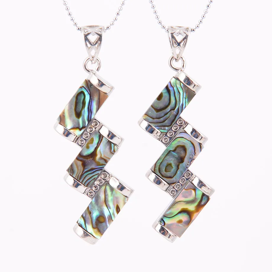 Natural Paua Abalone Shell Pendulum Necklaces Pendants Raw Mother of Pearl Seashell Rhinestone Beads for Female Jeweller D535a | Украшения