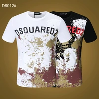 dsquared2 mens womens printed lettersround neck short sleeve street hip hop pure cotton tee t shirt 8012