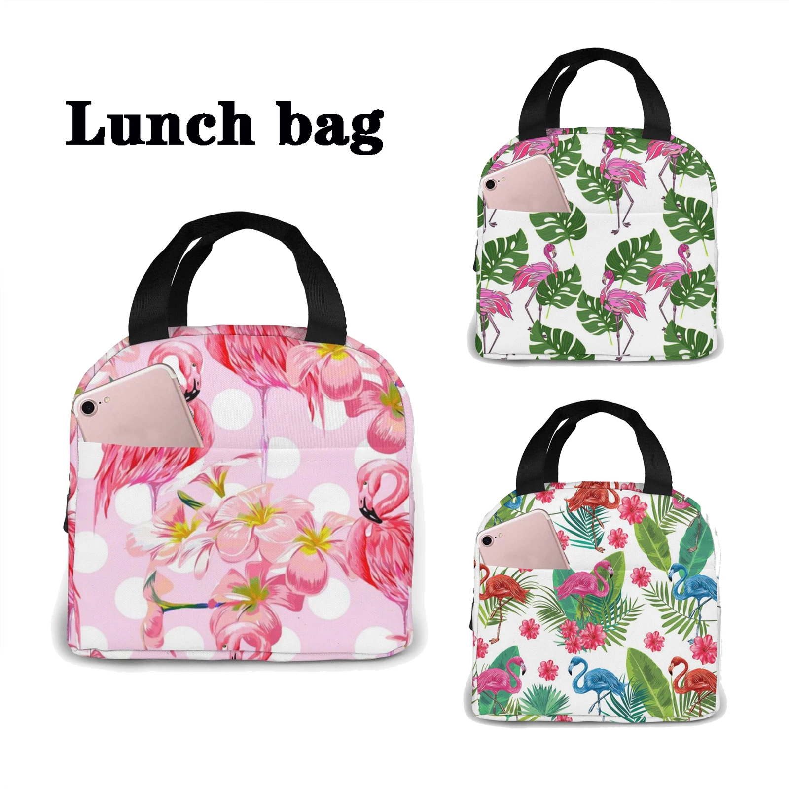 

flamingos lunch bag for women funny cartoon kids bento cooler bags flamingo thermal breakfast food box portable picnic travel