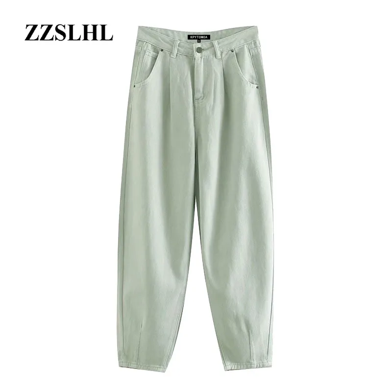 

Vintage Pockets Darts Jeans Women 2020 Fashion High Waist Zipper Fly Denim Harem Pants Chic 2020 Trousers