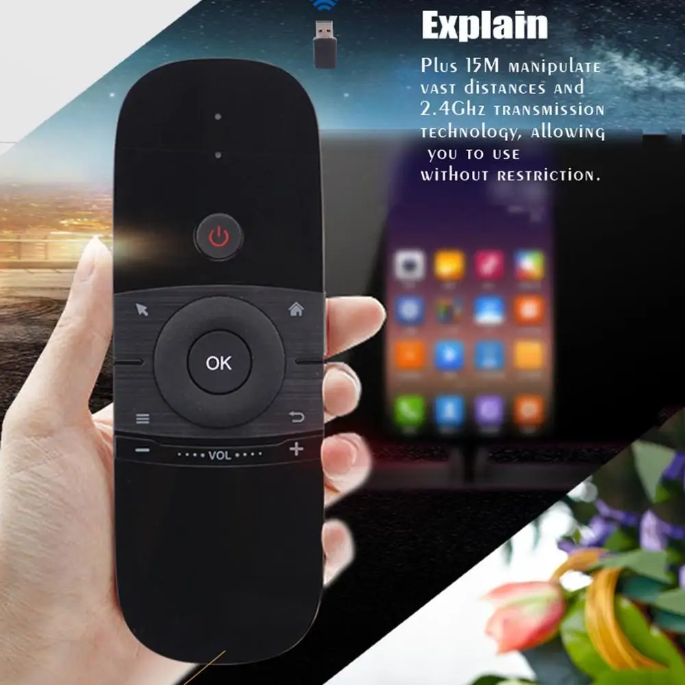 Беспроводная Клавиатура Fly Air Mouse Smart Home TV Wechip W1 совместимая с Bluetooth клавиатура ИК