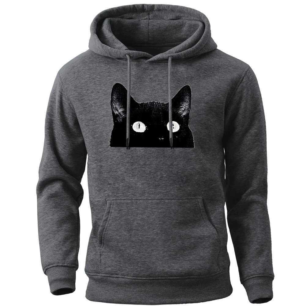

Oversized Cat Harajuku Sweatshirt Men Autumn Crewneck Pullover Drawstring Hooded Sweatshirts Male Streetwear Pullovers Hoodies