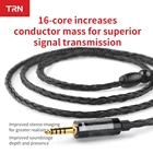 TRN 16 Core посеребренный HIFI наушники MMCX кабель от 4,4 мм до 2 контактов 0,75 мм 0,78 мм MMCX сменный кабель