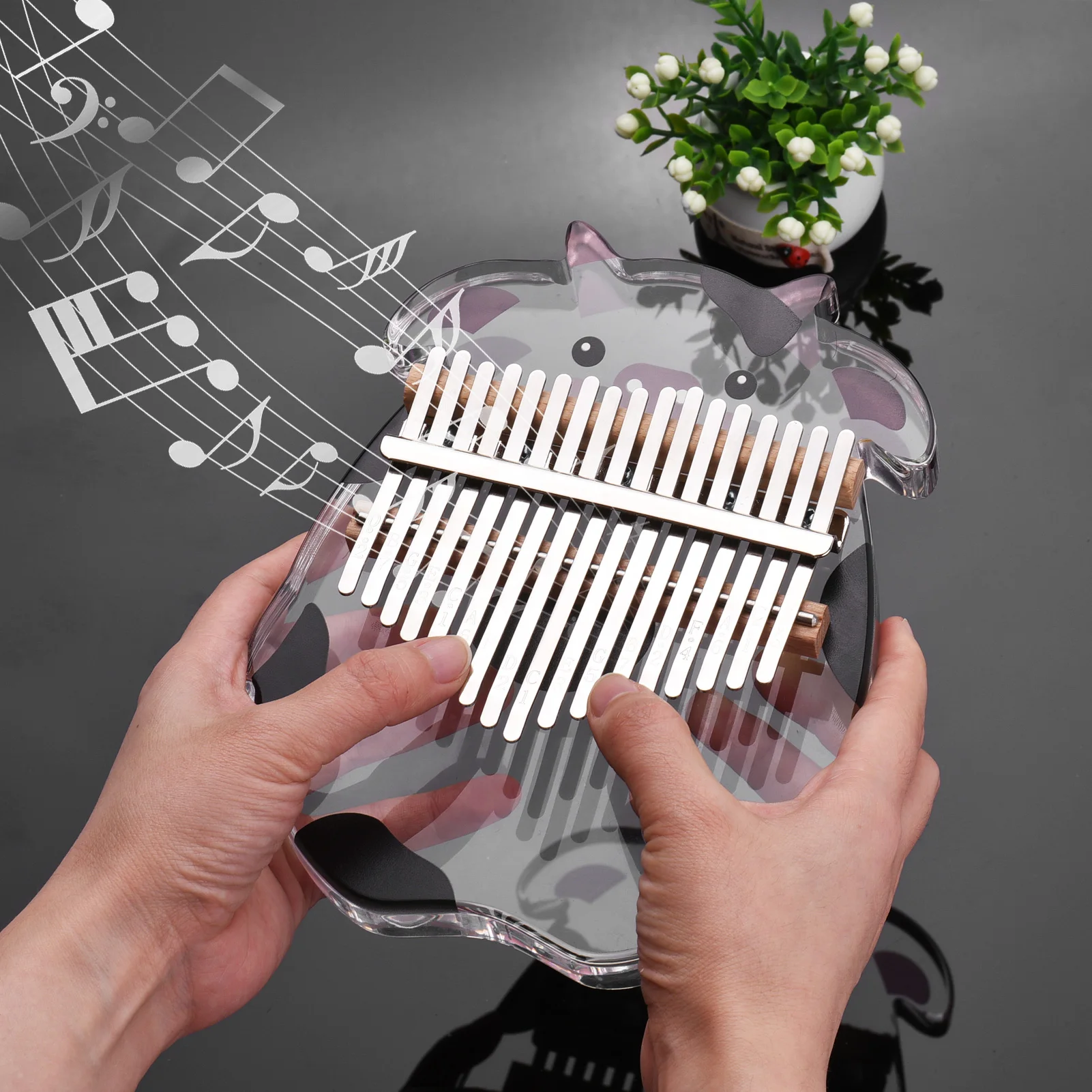 

Muslady 17 Keys Crystal Kalimba Thumb Piano Cute Acrylic Kalimba with Storage Case Tuning Hammer for Children Adults Beginners