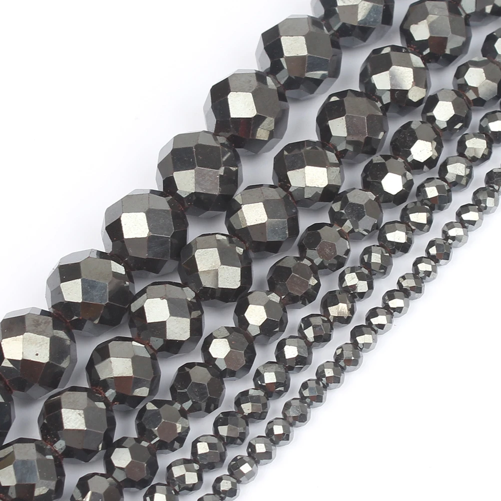 Natürliche Steine Rhodium Rose Gold Überzogene Hämatit Runde Lose Mineral Perlen für Armband DIY Schmuck Machen 15 zoll 2/3/4/6/8/10mm – Detail 7