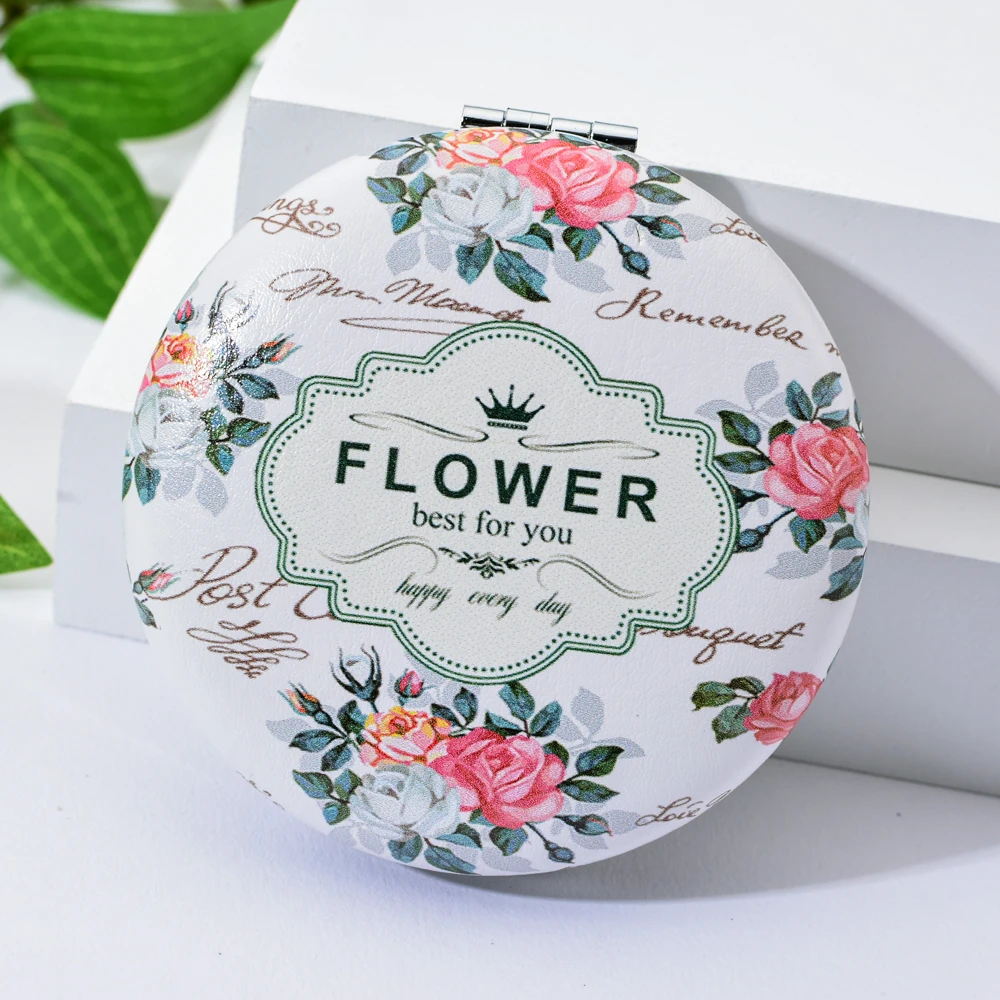 Vicney новинка 2019 компактное карманное зеркало для макияжа с цветком металлическое