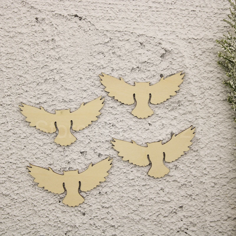 Деревянная форма летающей совы для рукоделия и украшения-лазерная