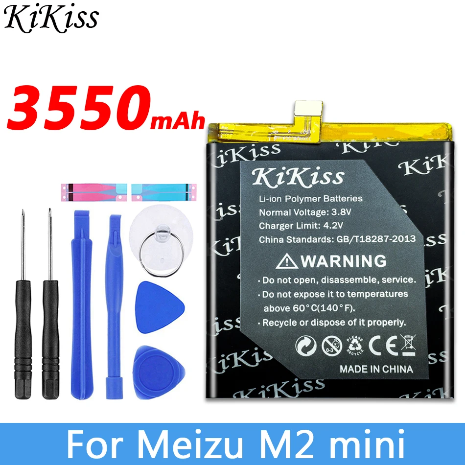 Аккумулятор KiKiss для Meizu M2 Mini/M2 Note/MX4/Note 5 M5 Note/Pro 6, аккумулятор для мобильного телефона BT43C BT42C BT40 BA621 BT53 - Цвет: BT43C For M2 mini
