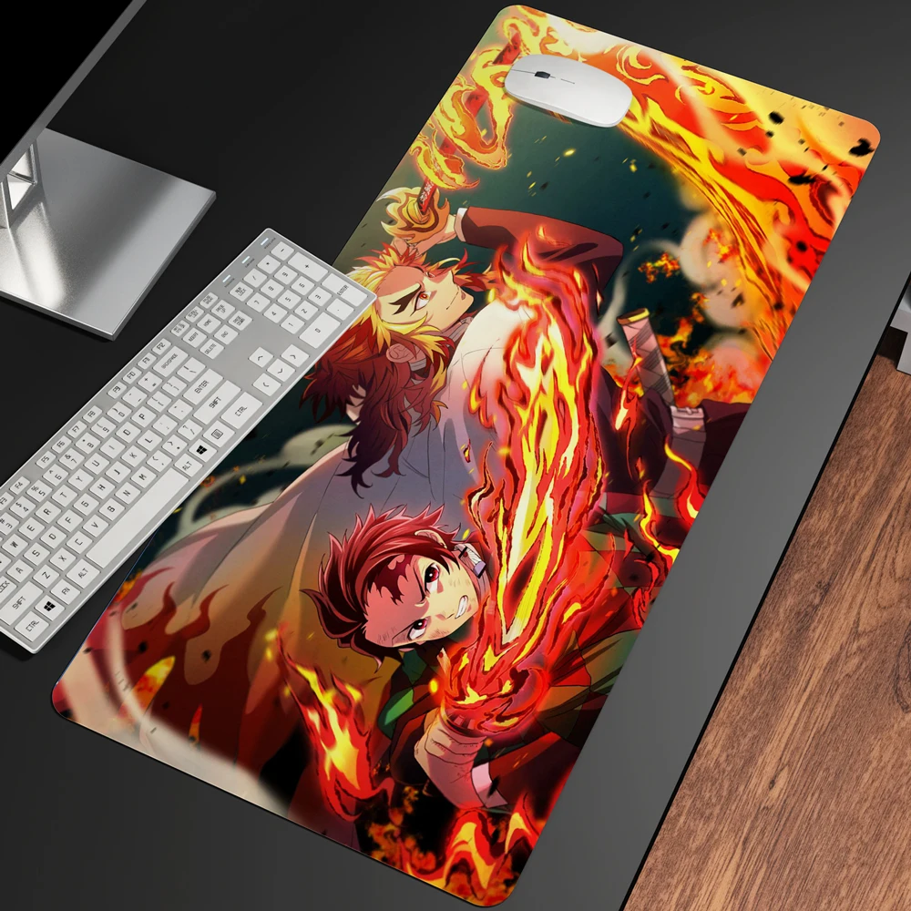 

XL Anime Demon Slayer Mousepad HD Printing Computer Gamers Locking Lock Edge Mouse Pad XXL90x40cm Keyboard PC Desk Pad Csgo Pad