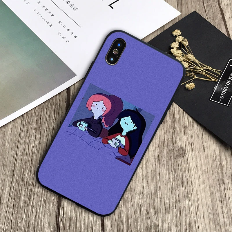 Из мультфильма Время приключений (Финн Черный силиконовый чехол для мобильного