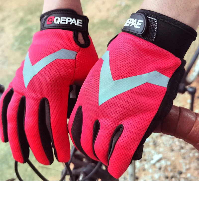 

Qeqae Autumn And Winter Cycling Racing Warm Reflective Full Finger Bicycle Cycling Motorcycle Winter Gloves Motorbike Riding